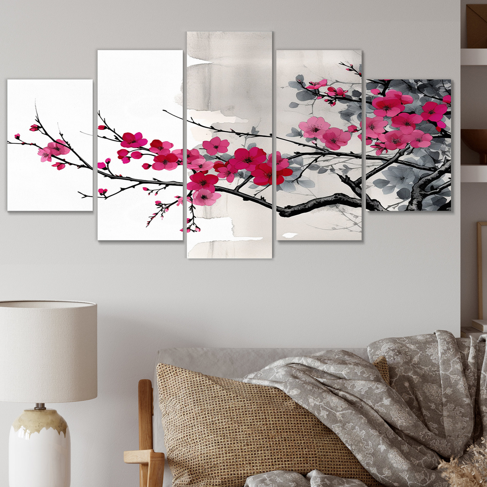 Winston Porter Asian Art Sumi Blossom II Asian Canvas Art Print 5